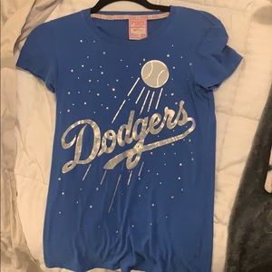 Victoria’s Secret Pink Dodgers Rhinestone Shirt XS